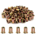 100PCS-Rivet Nuts,#10-24Carbon Steel UNC Rivet Nut Assortment Kit, Flat Head Threaded Insert Nutserts Assort(#10-24)