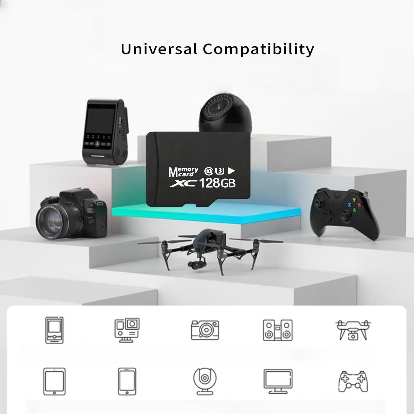128GB Micro SD Card 2-Pack for Dash Cam&Security Camera, A1 U3 V30 Class 10 | Up to 100MB/s for 4K Video Recording.