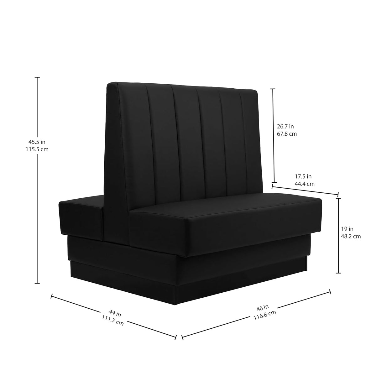 FDP Pro Series Channel Back Double-Sided Restaurant Booth - Black