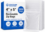 4” X 5” (1000 Count) 2 Mil Clear Reclosable Zip Plastic Poly Bags