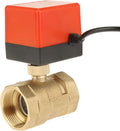 G1-1/2 DN40 Motorized Brass Ball Valve 12V DC 2 Way with Low Noise Actuator for Air Conditioning and Plumbing Systems