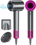 Hair Dryer, 160000RPM Ionic Blow Dryer with Diffuser (Dark Gray) | Fast Drying Motor, 500M Ionic Negative for Reduce