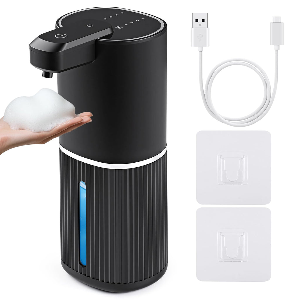 Automatic Soap Dispenser, Foaming Soap Dispenser Touchless with Continuous Dispensing, 4-Level Adjustable