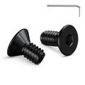 #6-32 Machine Screws, 100Pcs #6-32 x 1/4 Inch Flat Head Socket Cap Screws, 304 Stainless Steel 18-8 Countersunk Bolts, Black Zinc Finish, Full Thread (with Hex Spanner)