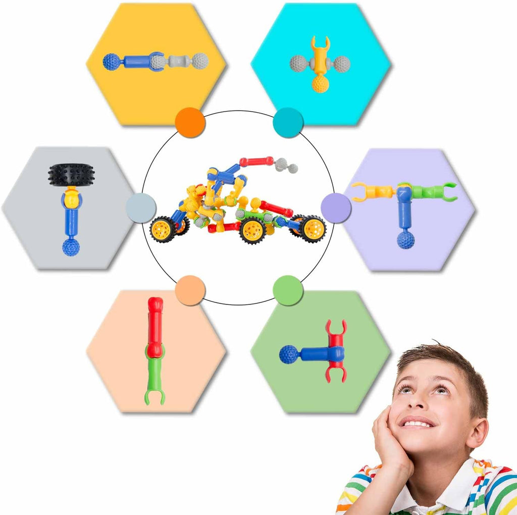Building Blocks for Kids, 170 Pcs STEM Toys for Boys and Girls, Safe and Creative Toy for Age 3+, Educational