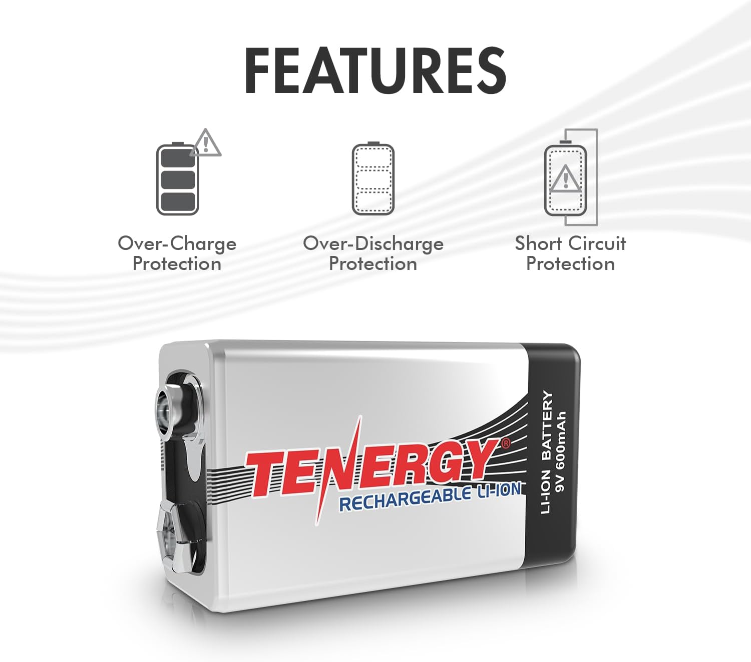 Combo: 4pcs 9V 600mAh Li-ion Rechargeable Batteries
