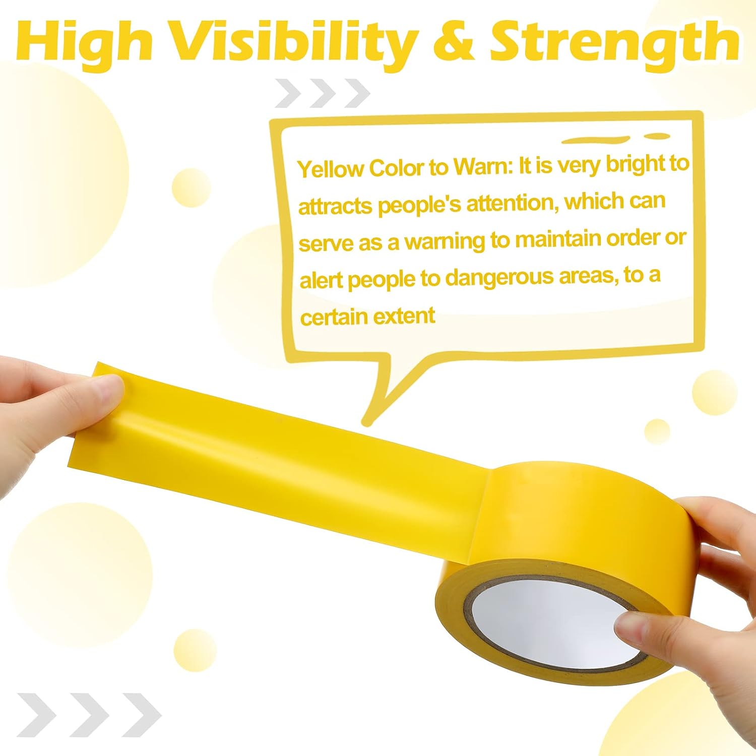 3 Rolls Floor Marking Tapes 2" Width 100' Length Yellow Durable Non Abrasive Strong Floor Tape for Social Distancing