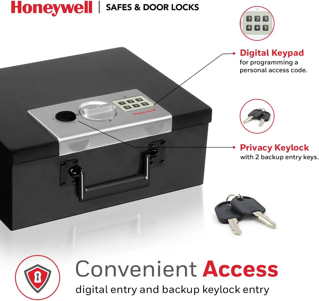 Hideable Small Safe Box - Fire Resistant Document Safety Box for Home - Steel Security Digital Code Lock for Personal