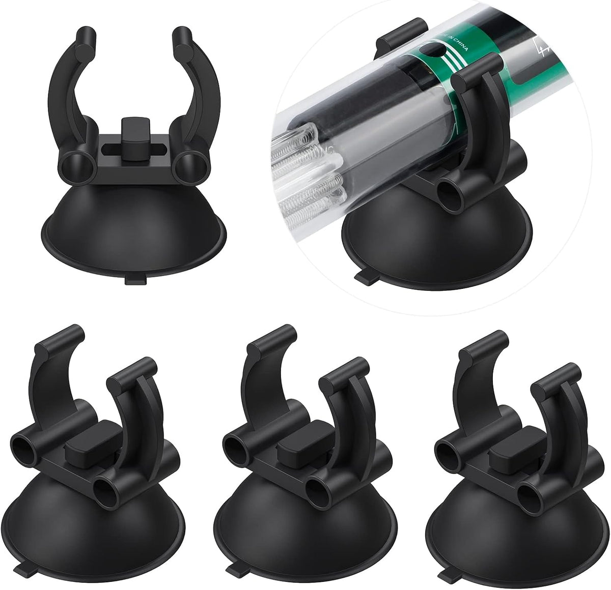 12 Pack Aquarium Heater Suction Cups Suckers with 0.95 Inch Clips Black Standard Heating Rod Holders Clamps for Fish