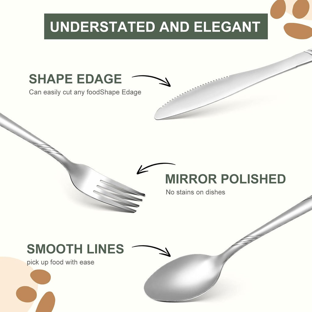 201 Pcs Thin Silverware Set Stainless Steel Flatware Sets