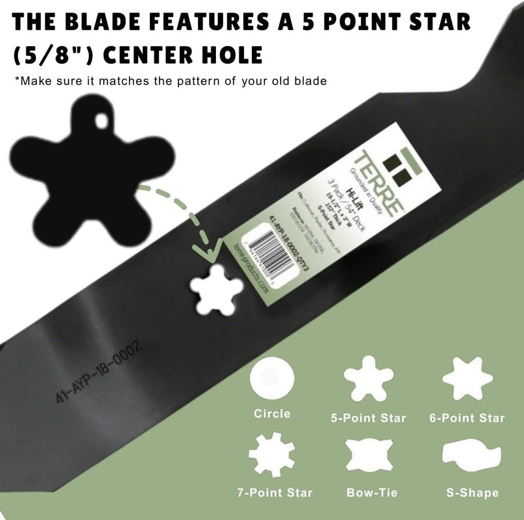 Terre 3-Pack 54 in High Lift Blades for Husqvarna & Craftsman