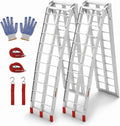 7.5FT Aluminum Folding Loading Ramps, Folding Ramps for Pickup Truck & Traile, Includes Load Straps for ATV, UTV