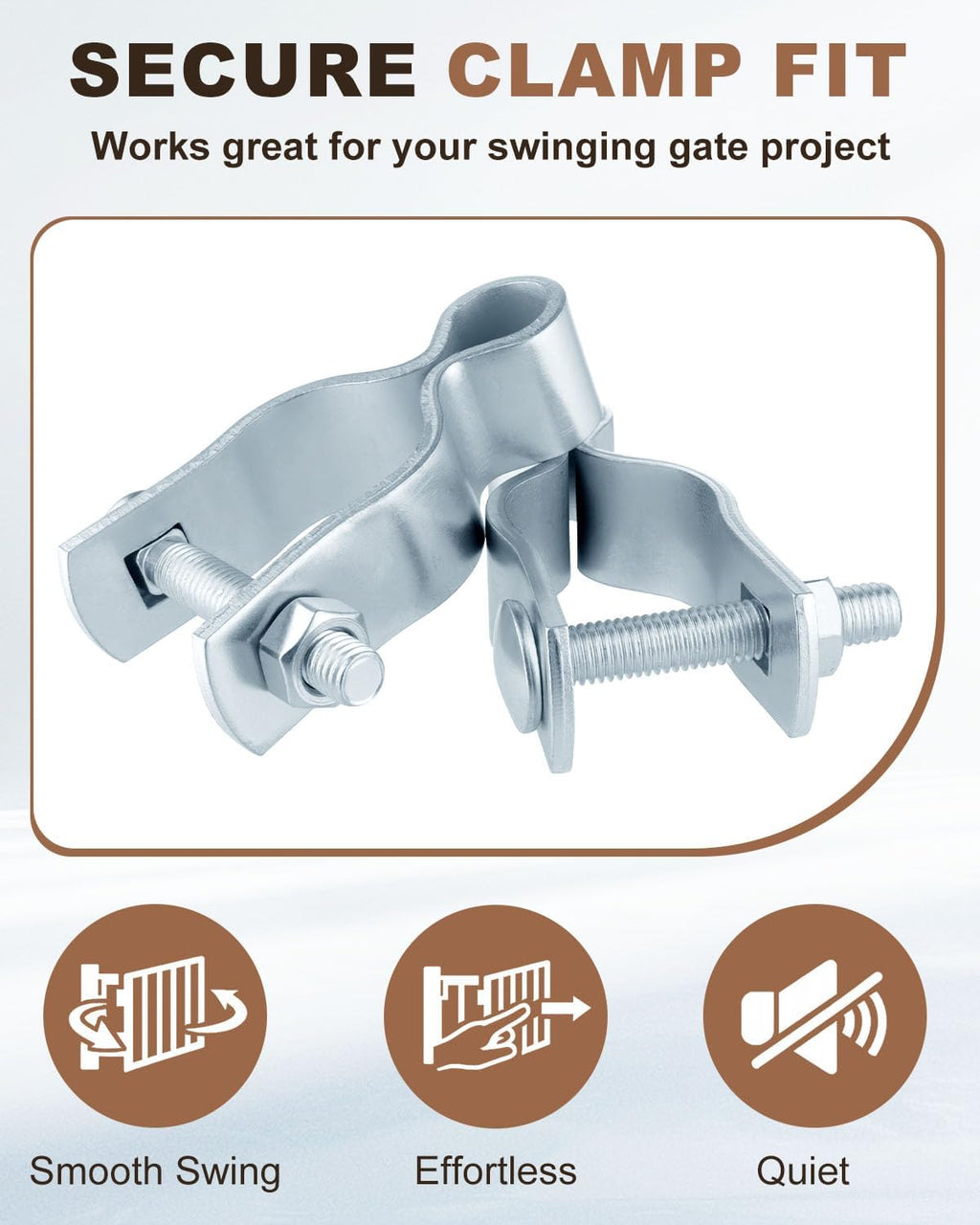 Gate Frame Hinges Fit 1-3/8" OD, Galvanized Chain Link Fence Gate Hinges