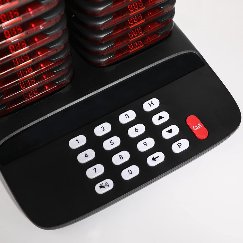 Restaurant Pager System Wireless Calling System 20 Pagers Beeper Buzzer Guest Customer Queue Pagers for Food Truck