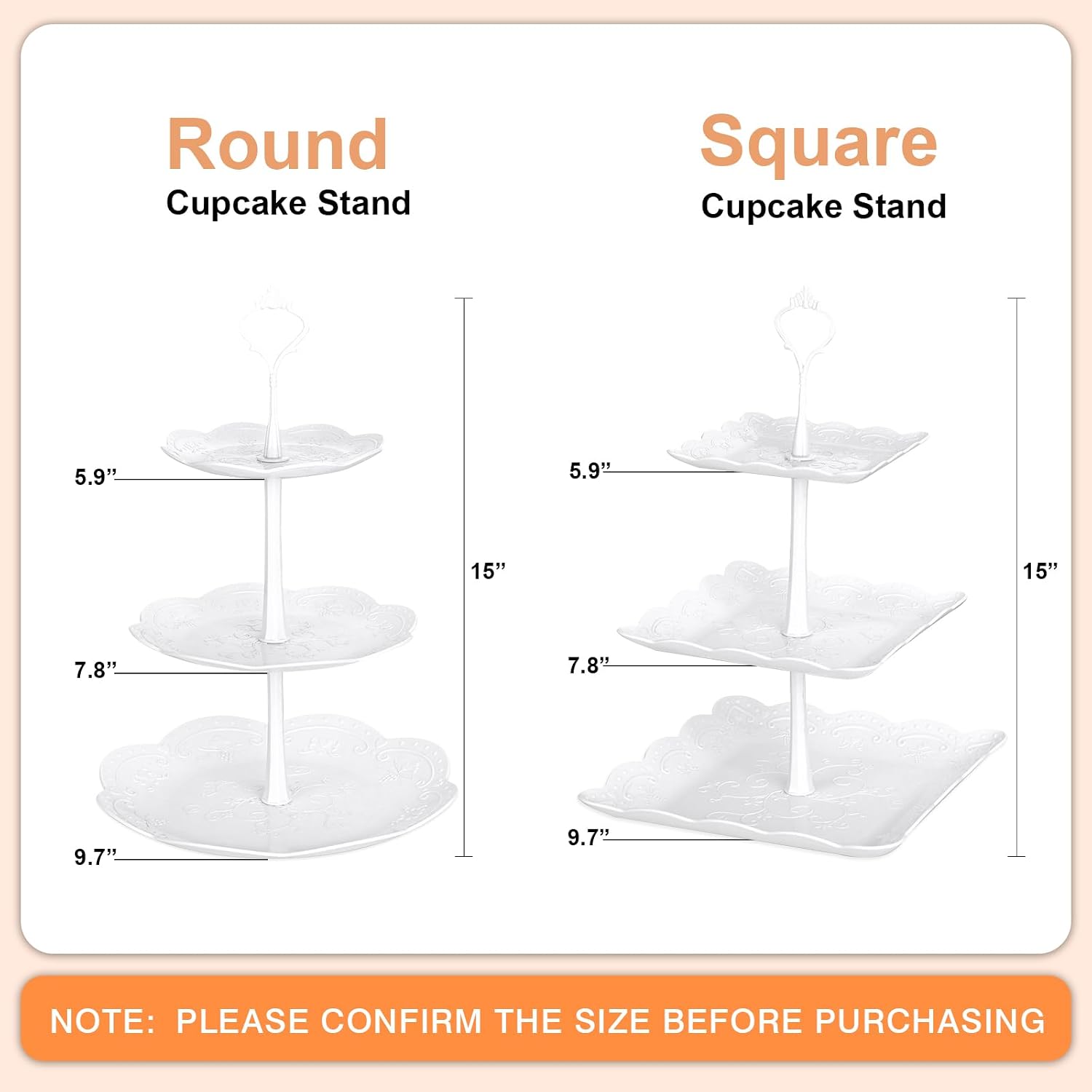 10Pcs Cupcake Stand,Dessert Table Display Set, 4 White 3 Tired Cake Stand 6 Plastic Serving Trays for Party Cookie