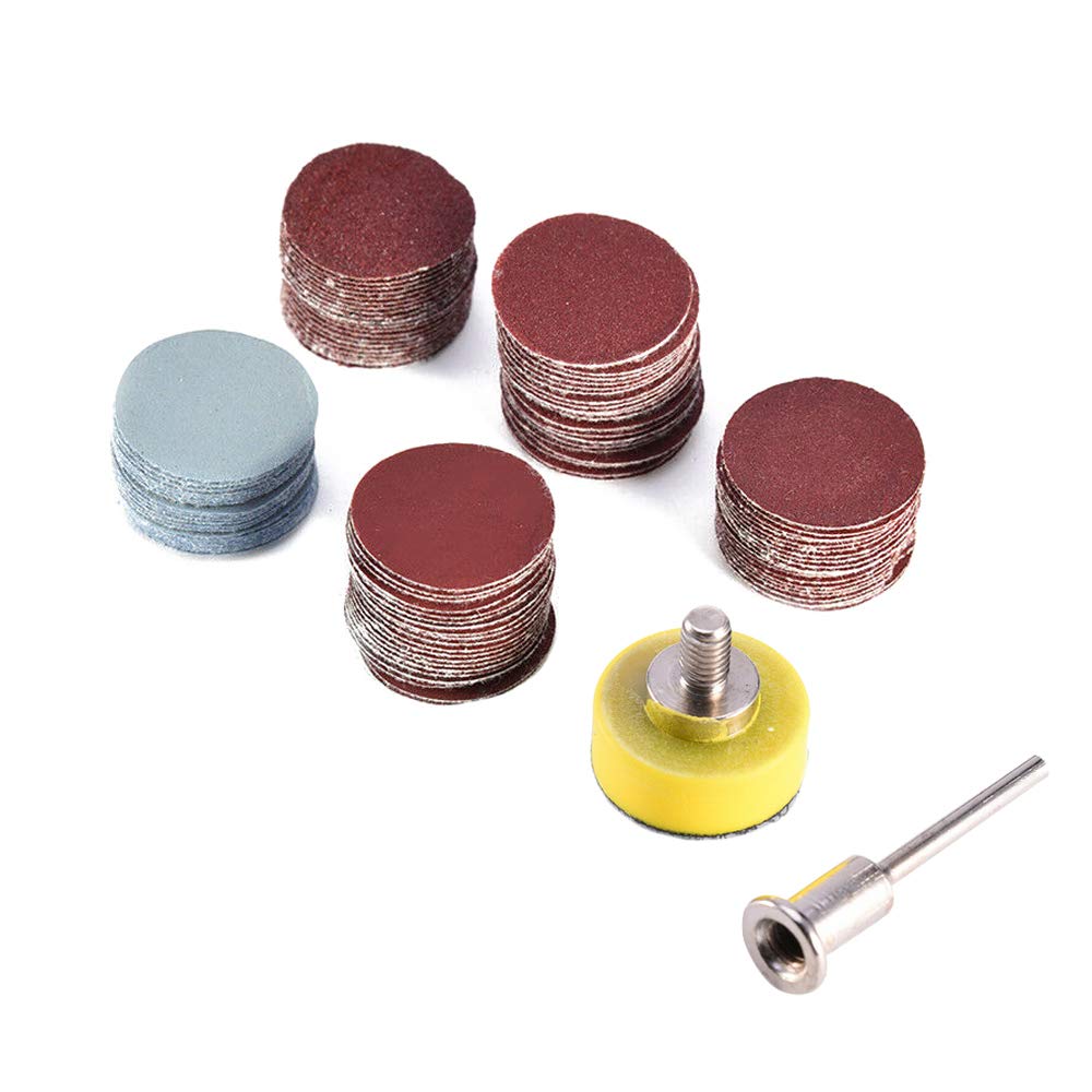 Saiper 100pcs 1 Inch/25mm Sanding Discs Pad Sander Disk Kit for Dremel