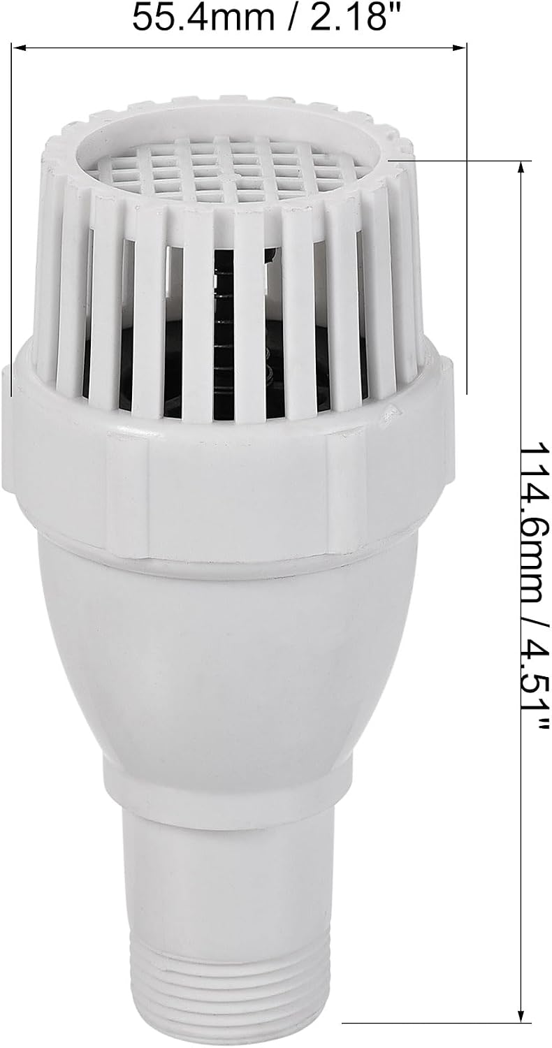 uxcell Foot Valve, G3/4 Thread Filter Strainer Check Valve White Pack of 2