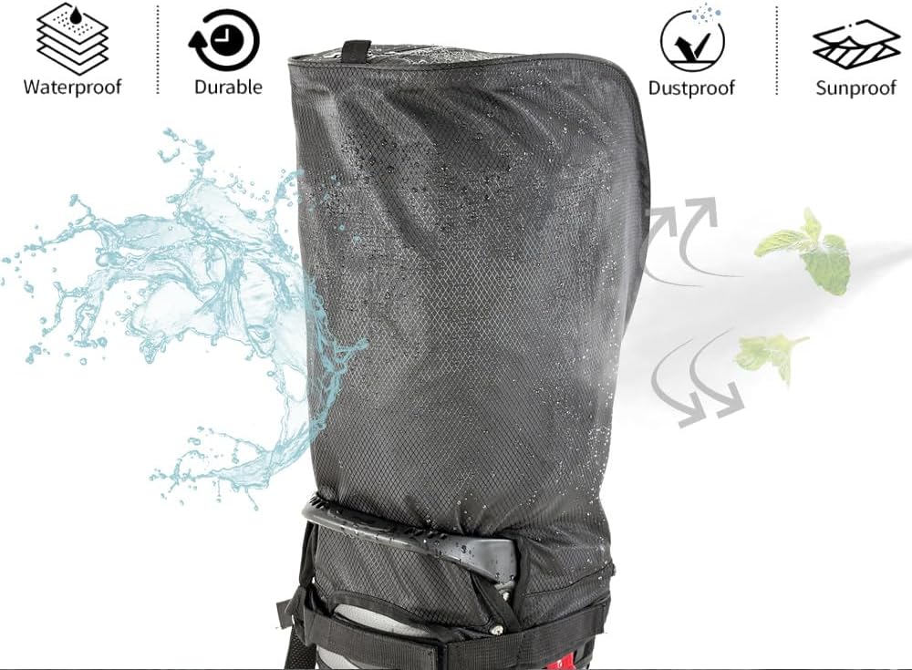 Golf Bag Cover rain Cover/Hood Nylon Waterproof dust Cover Fits Most Golf cart Bags Easy to use Collapsible and
