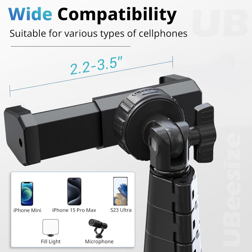 72" Phone Tripod & Selfie Stick, Camera Tripod Stand with Wireless Remote and Phone Holder,Compatible with iPhone