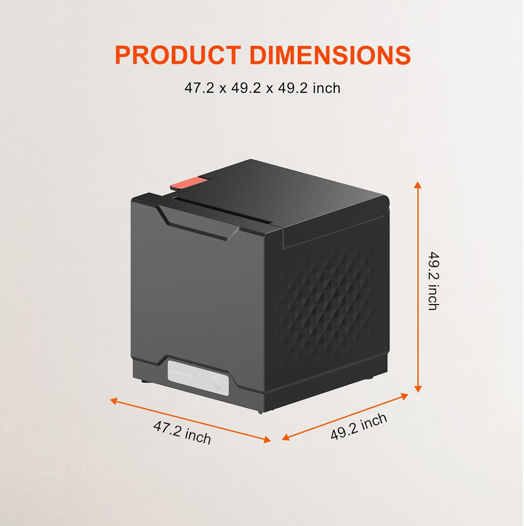 Thermal Receipt Printer, Restaurant Kitchen Printer, 80mm POS Printer with Auto Cutter, USB/Ethernet Interface, for