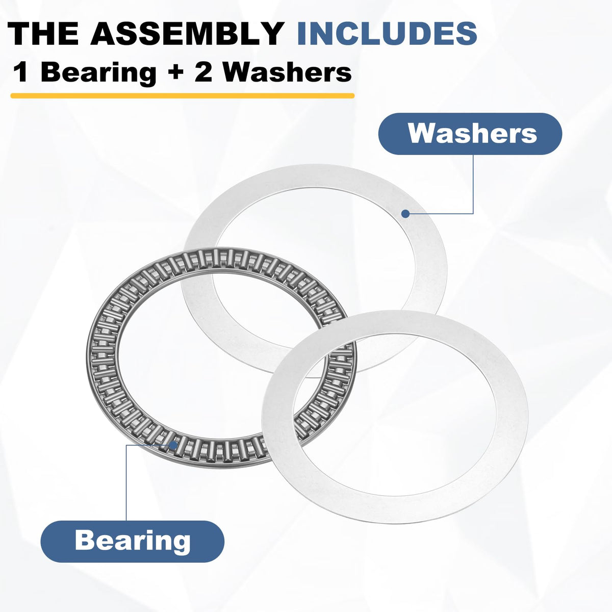uxcell AXK90120 Thrust Needle Roller Bearings with Washers, ID 90mm