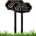Large Private Property No Soliciting Yard Sign - Elegant Black with UV Protection, 14x7 Inch/35 inch Height, Durable
