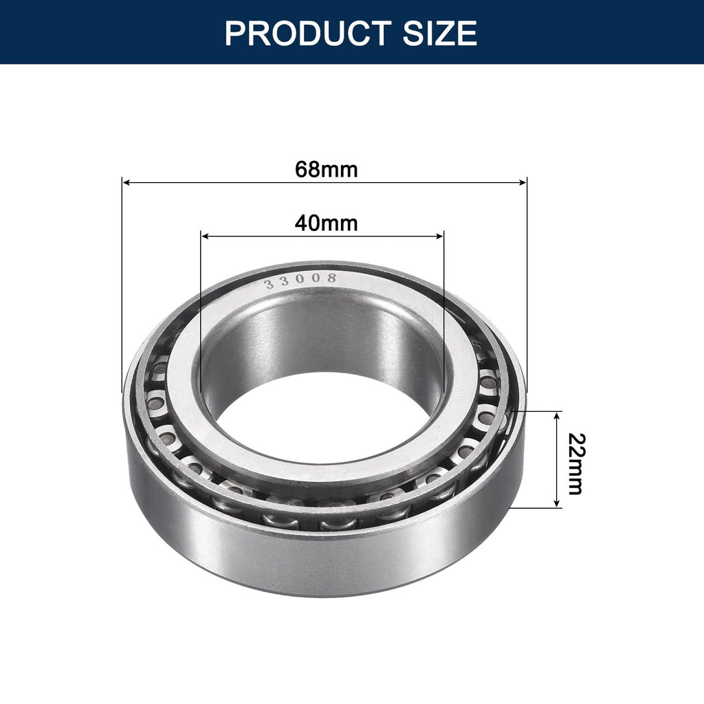 HIPicco 2 Pack 33008 Tapered Roller Bearing Cone and Cup Set