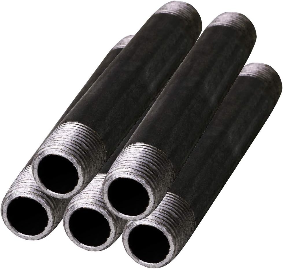 Everflow NPBL1112-5 Steel Nipple Pipe Fitting, Threaded Schedule 40, 1-1/4 In. x 12 In. (Pack Of 5)