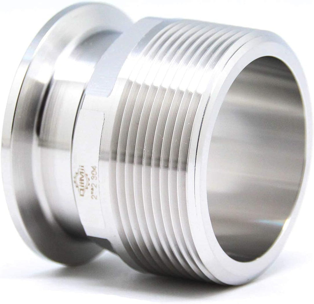 QiiMii 2" Tri Clamp Adapter to 2" MNPT Thread Ferrule Hexagonal Sanitary Pipe Fitting