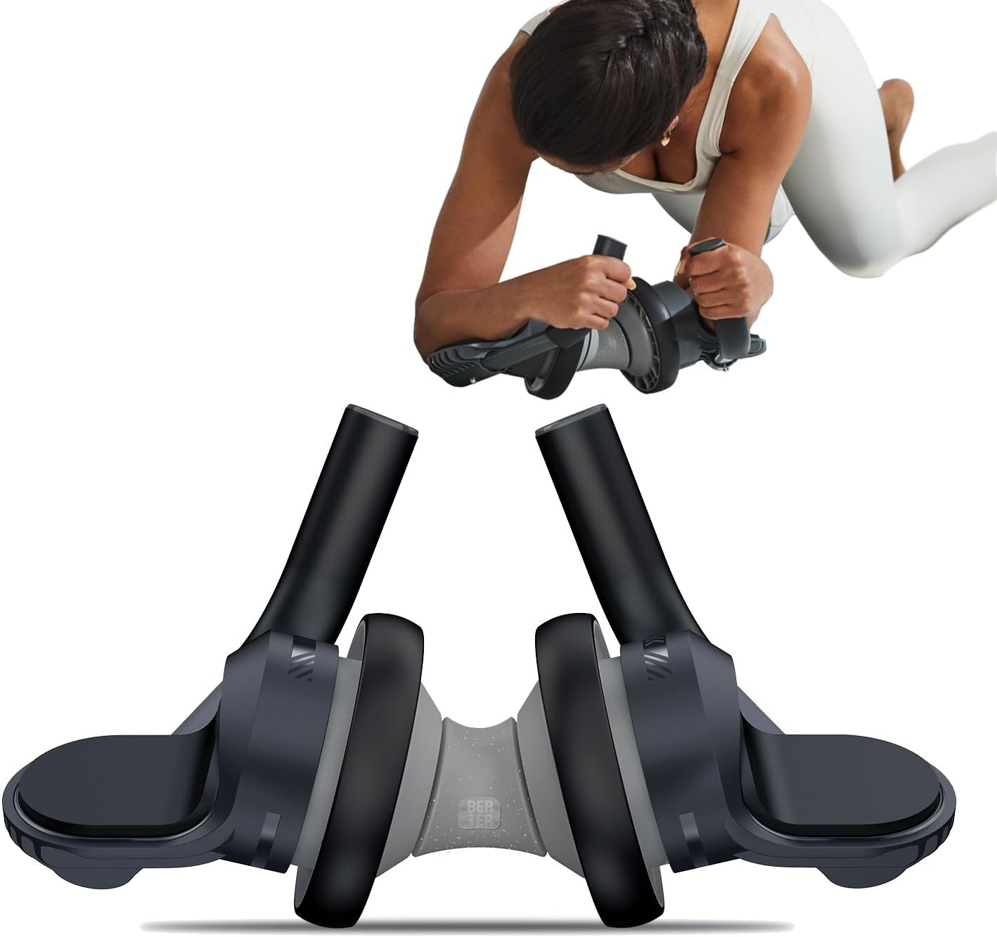 Fitness Ab Roller Wheel with Elbow Support Abdominal Trainer Roller Workout Equipment for Core Strength Training for