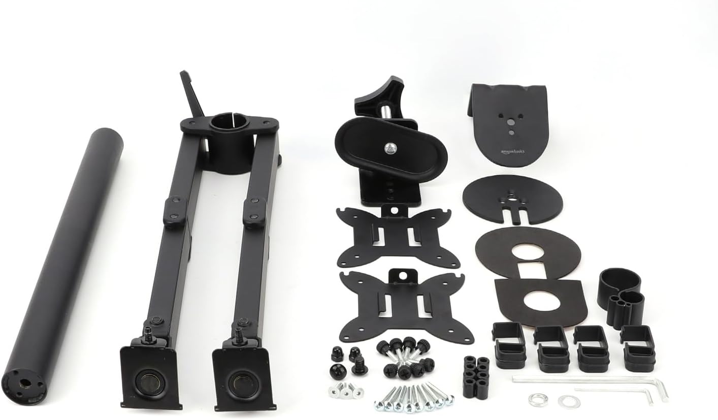 Adjustable Dual Monitor Desk Mount, Supports up to 32 inch Monitors and 22 lbs per Arm, Adjustable Tension, VESA