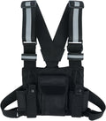 Radio Harness with Reflective Straps, Micro Rig Harness Chest Pack Tactical Vest Radio Holster Bag