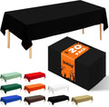 Black Plastic Tablecloth 20 Pack, 54x108 Inch Disposable Rectangle Table Cover, Waterproof Table Cloths for 6 to 8