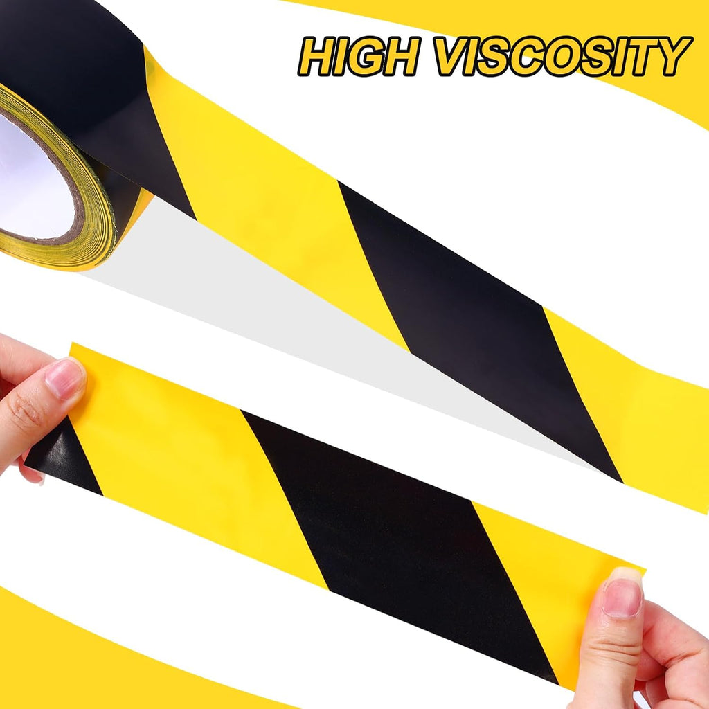 Black & Yellow Safety Tape,3Inch x 108FT Hazard Warning Stripe Tape
