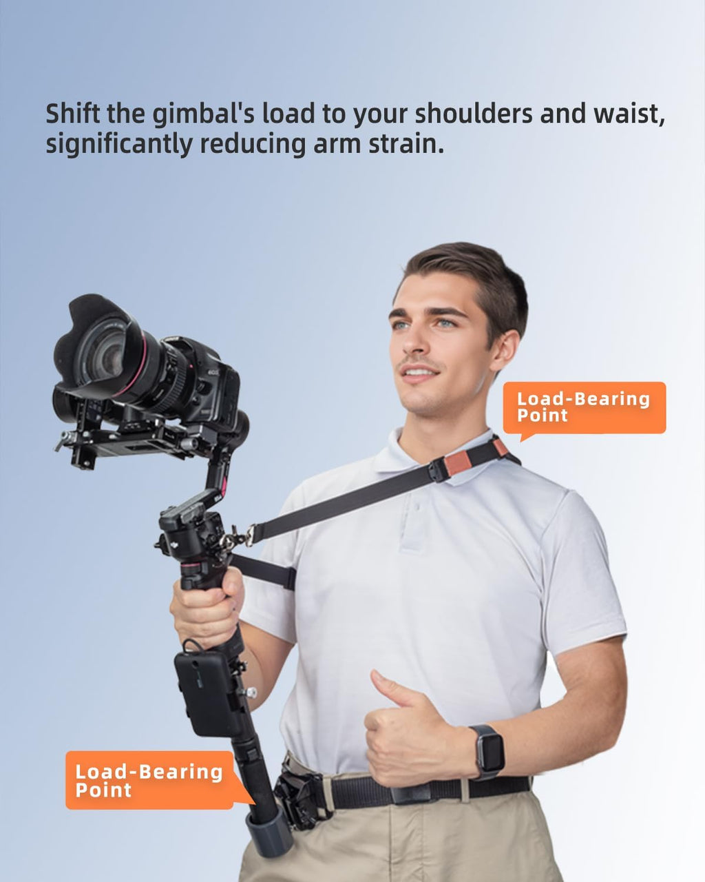 Handheld Camera Gimbal Stabilizer Accessories Load Reduce Kit | Adjustable Shoulder Strap/Belt/Gimbal