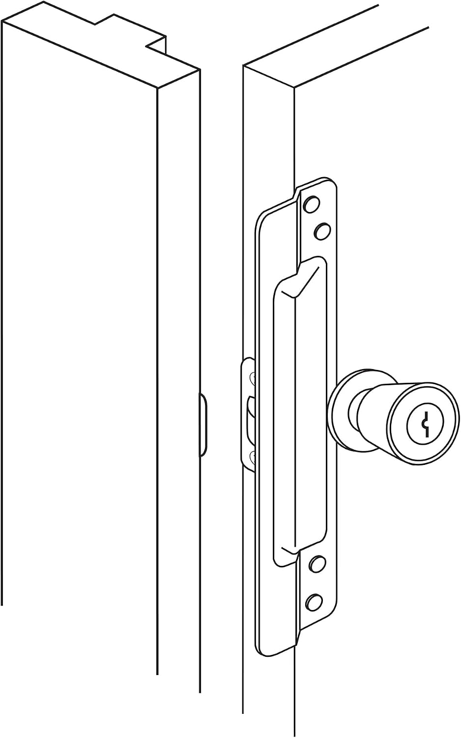 U 9503 Steel Latch Guard Plate Cover for Out-Swinging Doors, Gray (Single Pack)