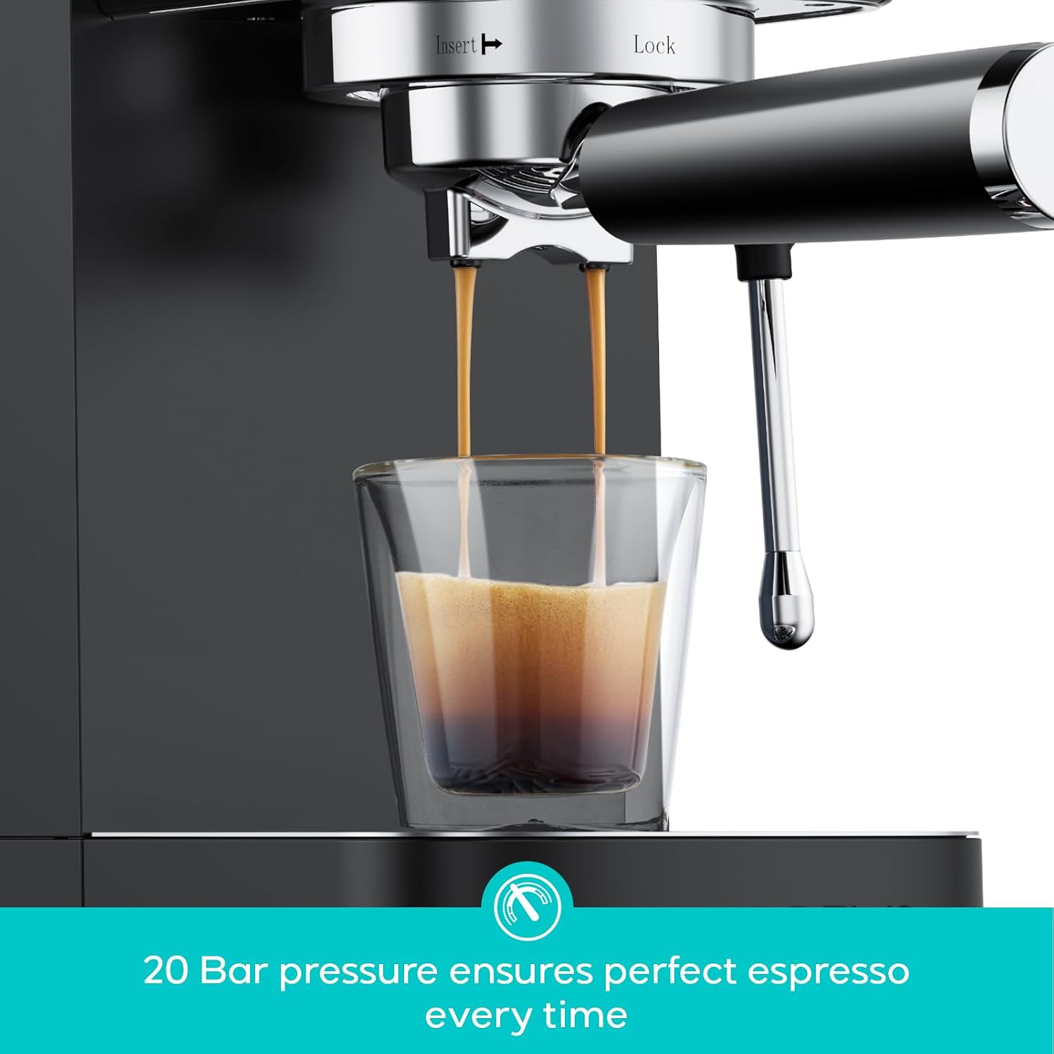 3700 Essential Espresso Machine, Stainless Steel Espresso Maker | 20-Bar Italian Pump, Powerful Steam Wand, 43.9oz