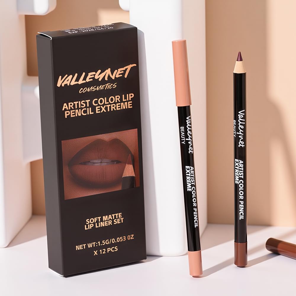 12-Color Lip Liner Set – Matte Lip Pencils for Ombre & Gradient Lips, Long-Lasting, Smudge-Proof, Hydrating Lip Liner