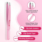 PRO Lash Tweezers Eyelash Applicator 3 IN 1 Tweezers Kit with Brush(3 pcs-02)