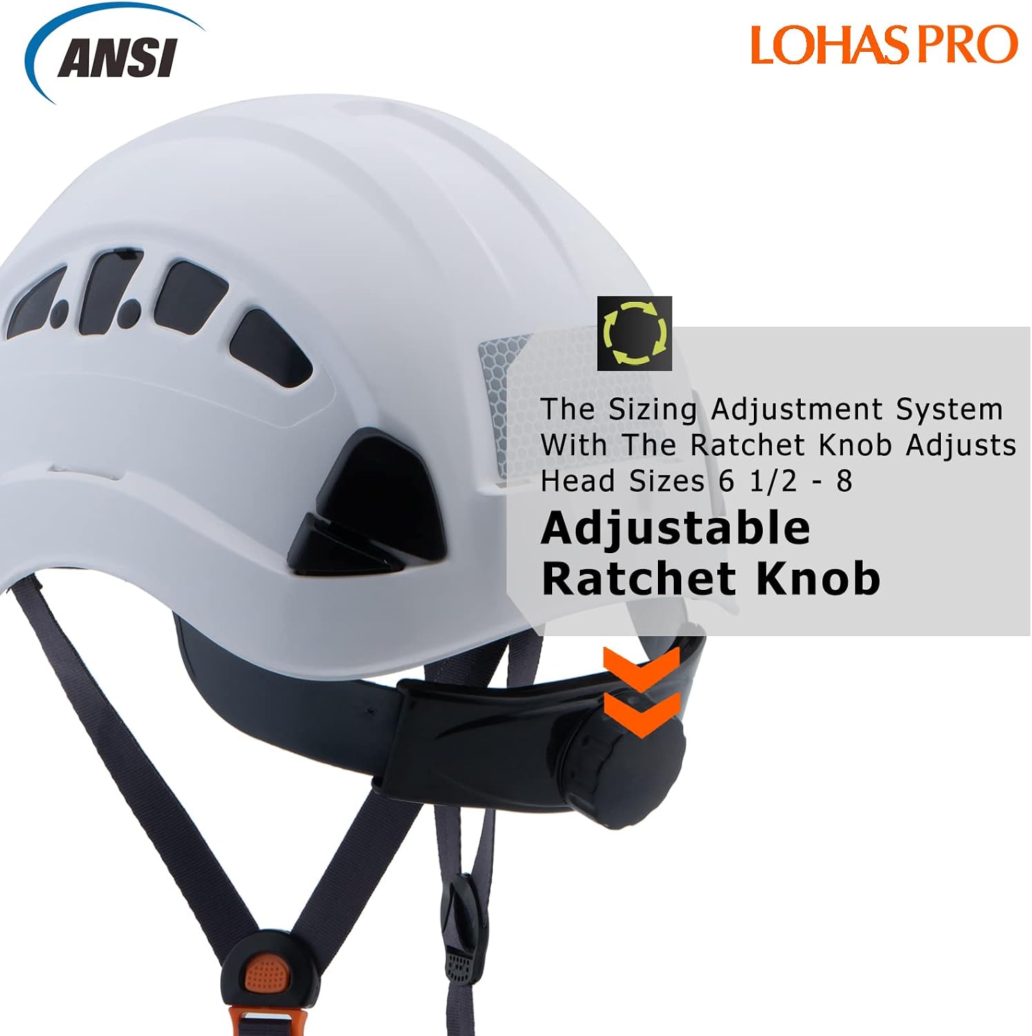 Hard Hats Construction Safety Helmet ANSI Z89.1 Approved OSHA Hardhat, LOHASPRO Vented Men Worker White Hard Hat with