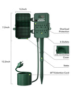 BN-LINK Outdoor Power Stake Timer, Programmable Digital Timer, 6 Outlets