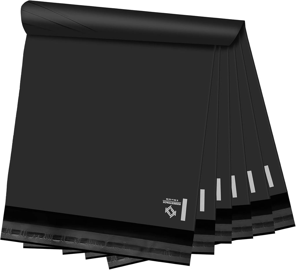 Black Poly Mailers 9x12 in, Mailing Envelopes, 100 Pcs