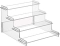 4 Tier Acrylic Display Risers, Perfume Organizer Stand, Cupcake Stand Holder, Clear Shelf Risers for Display Stands