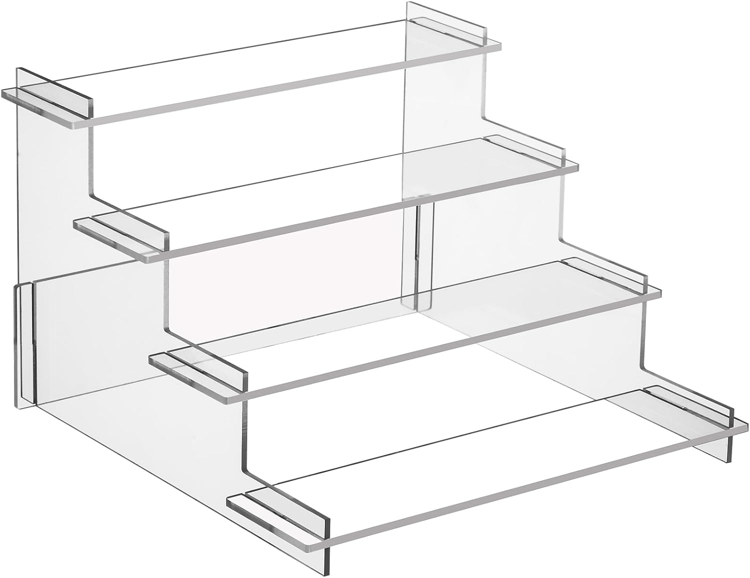 4 Tier Acrylic Display Risers, Perfume Organizer Stand, Cupcake Stand Holder, Clear Shelf Risers for Display Stands