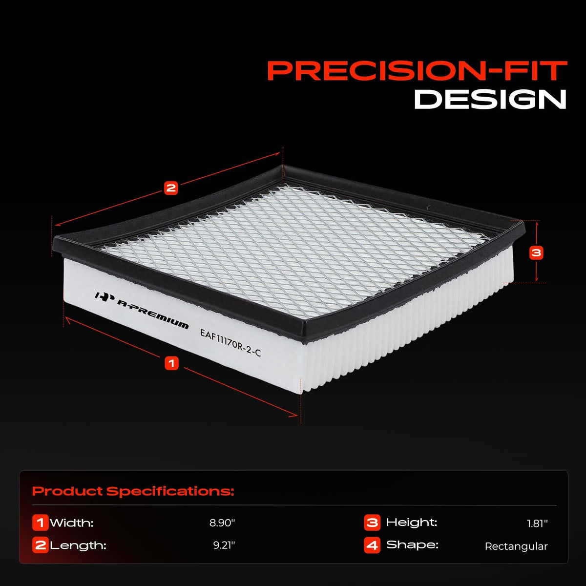 A-Premium 2-PC Engine Air Filter Compatible with Chrysler & Dodge
