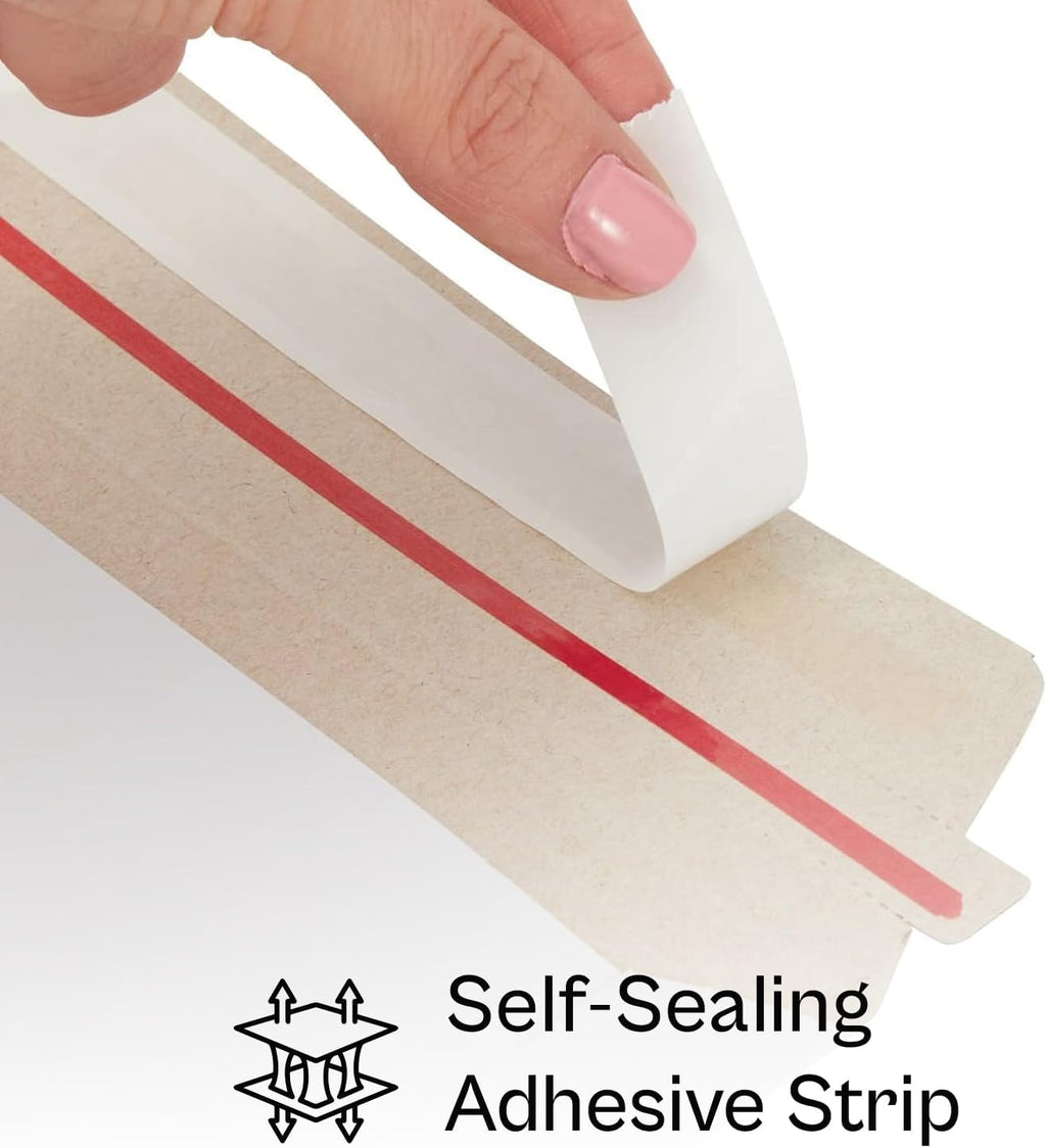 Rigid Mailers, 11 x 13.5 Inch, 100 Pack, Kraft White Cardboard Shipping Envelopes for Photo & Document, Self Seal