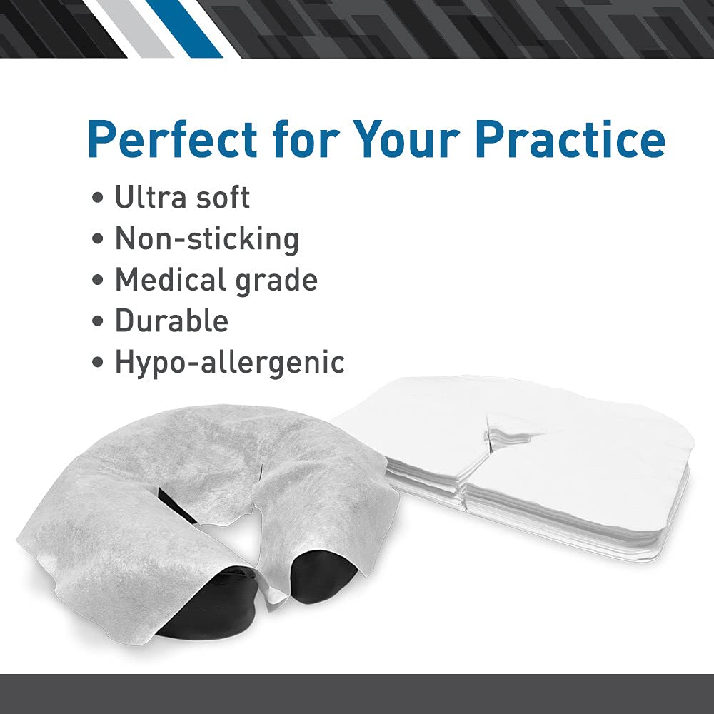 Disposable Face Cradle Covers - 1 Pack of 100 Sheets - Medical-Grade, Ultra Soft, Luxurious, Non-Sticking Massage