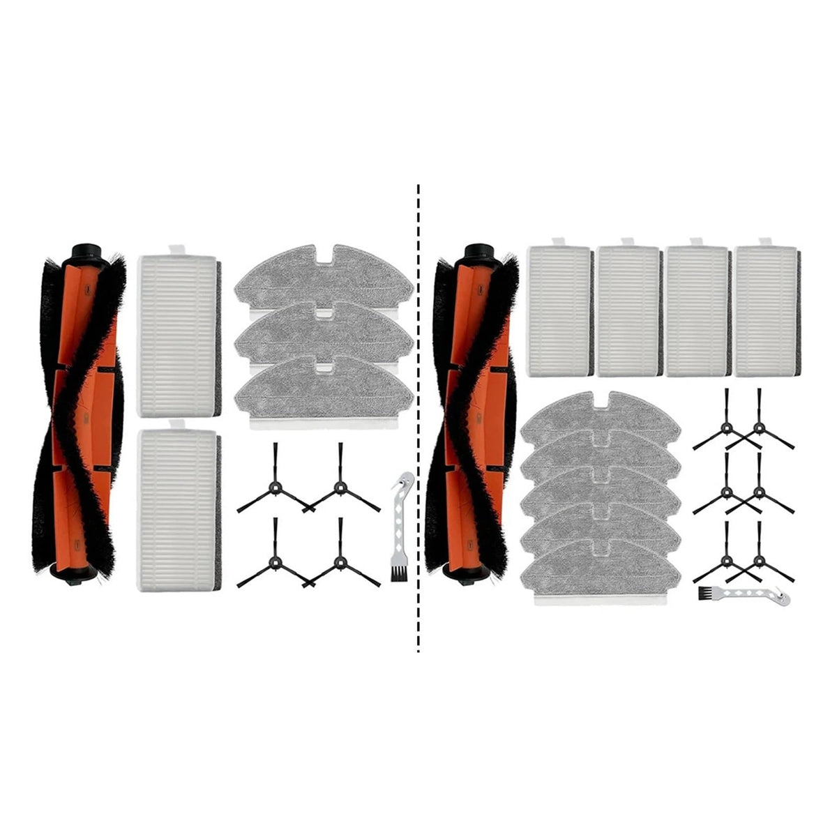 Main Brush Side Brush Filter Mop Kit Compatible For ROPO DL30 Pro