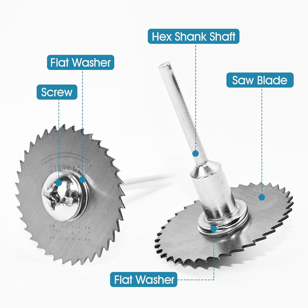 9Pcs 1/4" Hex Shank Rotary Saw Blades Cutting Wheel Set