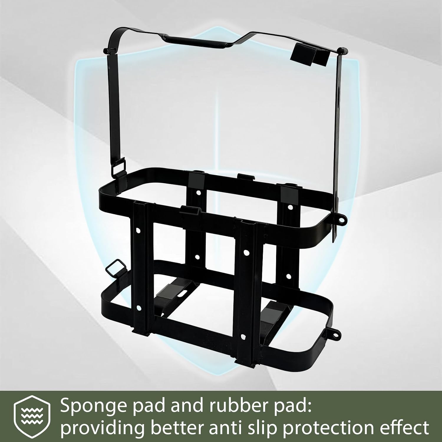 Jerry Gas Can Holder 5 Gallon Water Storage Containers Holder Mount Only Holder Rack, Metal Fuel & Gasolina